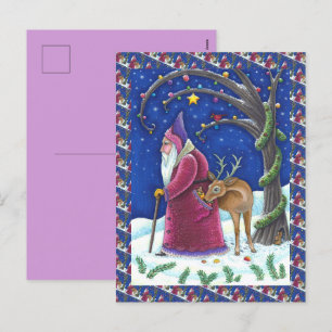 OLDE WORLD BELSNICKLE & HUNGRIG REINDEER, CHRISTMA HELG VYKORT