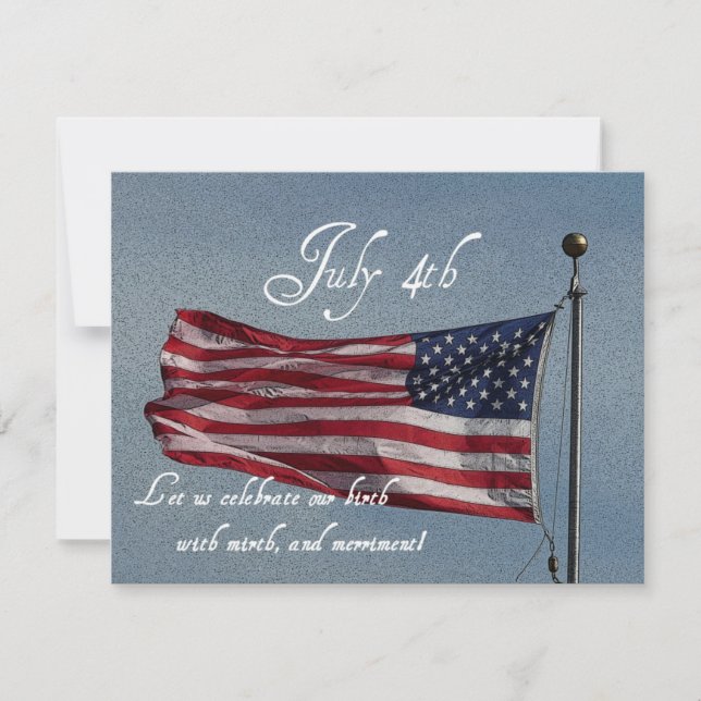 Oldehumor för independence day BBQ/with ye! Inbjudningar (Framsida)