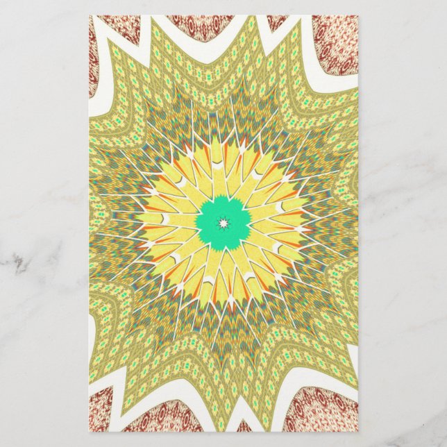 OLDEN GULT Afrikas etniska stammar mönster Brevpapper (Framsida)