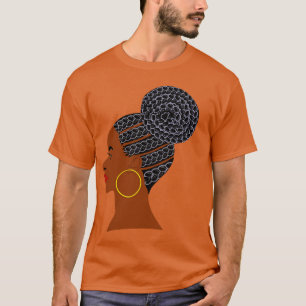 Older African American Woman Grått Hair Cornrows T Shirt