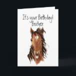 Older Brother Birthday Horse Sticking out Tunga Kort<br><div class="desc">Perfekt kort till syster som kärlek hästar och är äldre än du.</div>