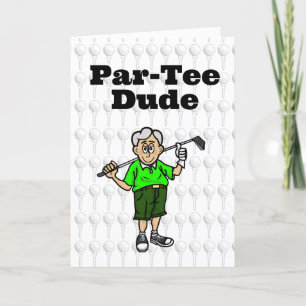Older Grått Hair Male Golfer Card Kort