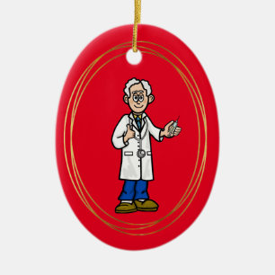 Older Male Doktor jul Ornament