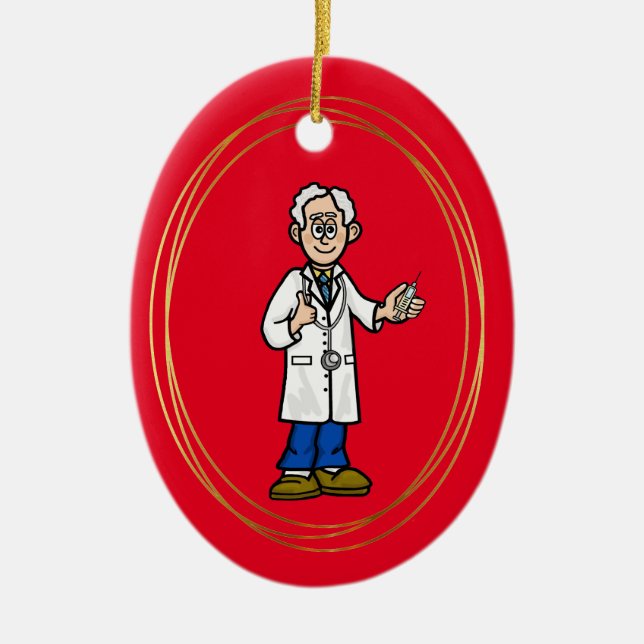 Older Male Doktor jul Ornament (Framsidan)