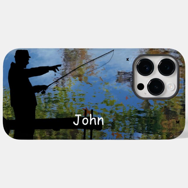 Older Man Fishing Pension iPhone/iPad case (Baksida (horisontell))
