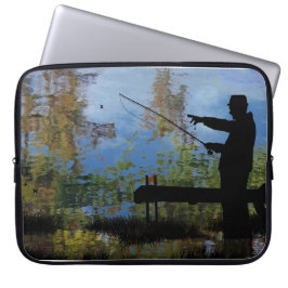 Older Man Fishing Pension Laptop sleeve