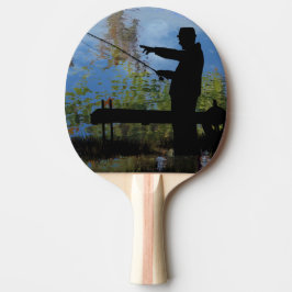 Older Man Fishing Pension Ping Pong Paddle Pingisracket