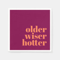 Older Wiser Hotter Bold Lila Orange Birthday