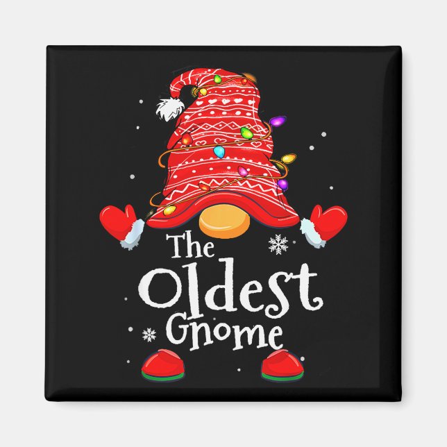 Oldest Gnome - Xmas Family Grandparents Christmas  Magnet (Framsidan)