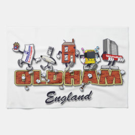 Oldham tecknade figurer kökshandduk