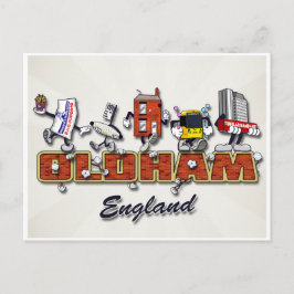 Oldham tecknade figurer vykort