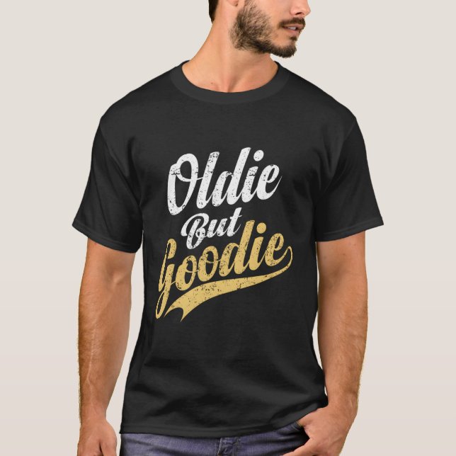 Oldie men Goodie Retro Distress Hoodie Hoody T Shirt (Framsida)