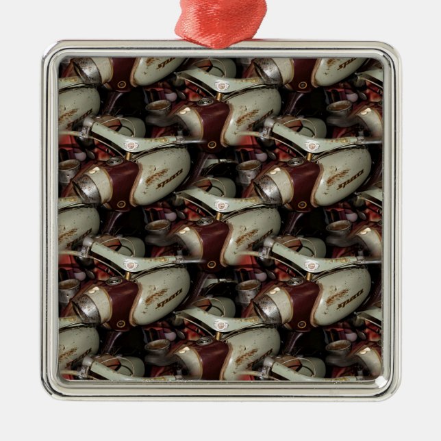 Oldiemotorcykelmånga Julgransprydnad Metall (Framsidan)