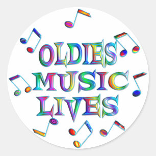 Oldies Music Lives Runt Klistermärke