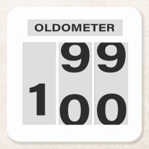 OLDOMETER 100-årsdag 99 till 100 Underlägg Papper Kvadrat