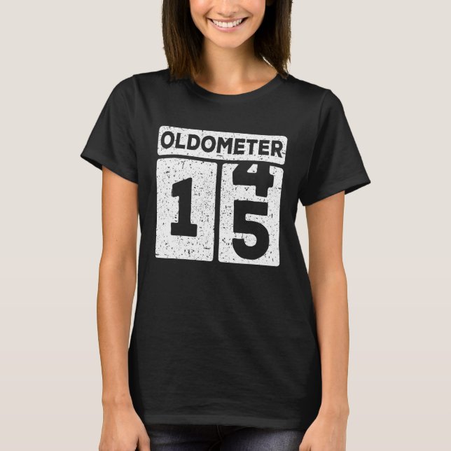 Oldometer 14 15 15th Birthday T Shirt (Framsida)