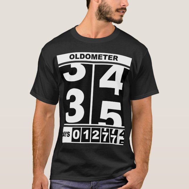 Oldometer 35-årsjubileum Rolig milstolpe Odometer  T Shirt (Framsida)