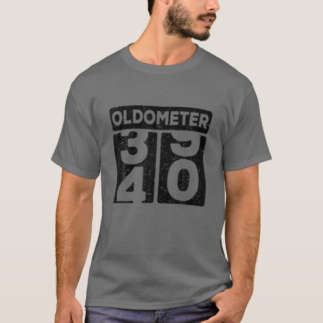 Oldometer 39-40 | 40Th Birthday Funny Gift T Shirt (Framsida)