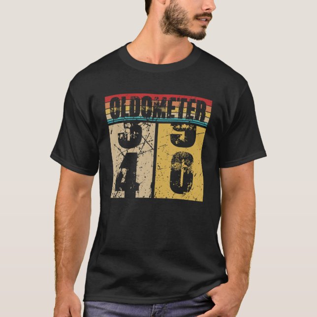 Oldometer 39-40 Funny 40th Turning 40 Birthday Gif T Shirt (Framsida)