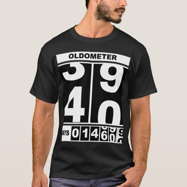 Oldometer 40-årsdag Rolig milstolpe Odometer T Shirt (Framsida)
