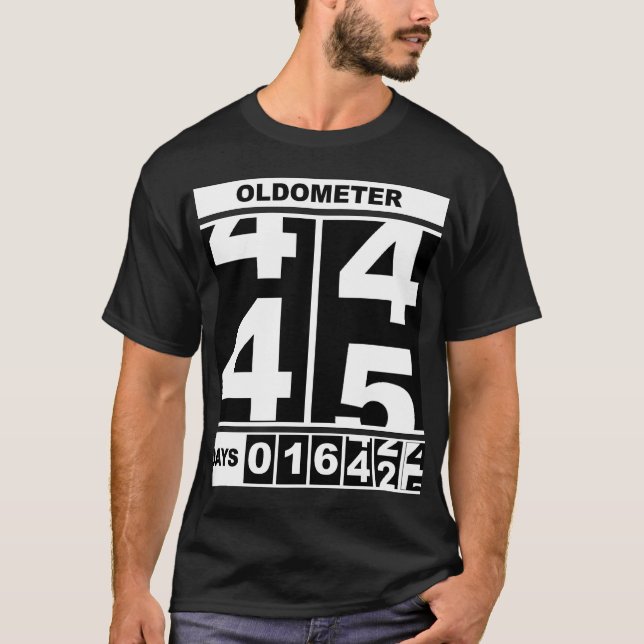 Oldometer 45-årsdag Rolig milstolpe Odometer S T Shirt (Framsida)