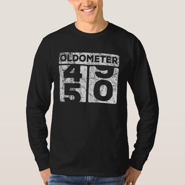Oldometer 49-50 Car Odometer Funny 50:e födelsedag T Shirt (Framsida)