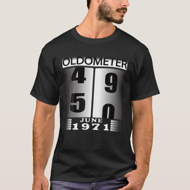 Oldometer 49 50, född i JUNE 1970, Funny 50Th Bir T Shirt (Framsida)
