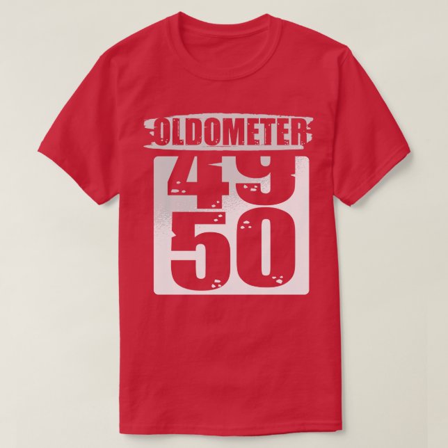 Oldometer 50 50:e födelsedag t shirt (Design framsida)