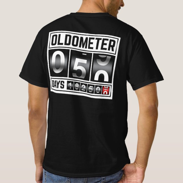 OLDOMETER 50 år gammal 1971, 50:e födelsedagen T Shirt (Baksida)