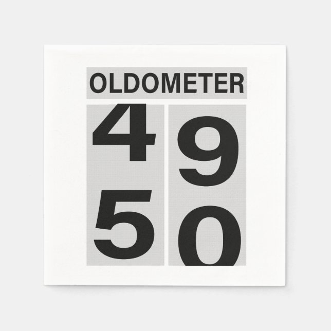 Oldometer 50:e födelsedagen pappersservett (Framsidan)