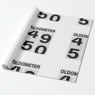 Oldometer 50:e födelsedagen presentpapper