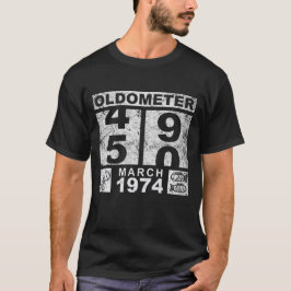 Oldometer 50, mars 1974, 50-årsdag t shirt