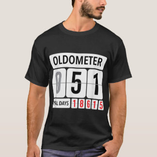 Oldometer 51 Funny 51st Birthday Black Old Person T Shirt