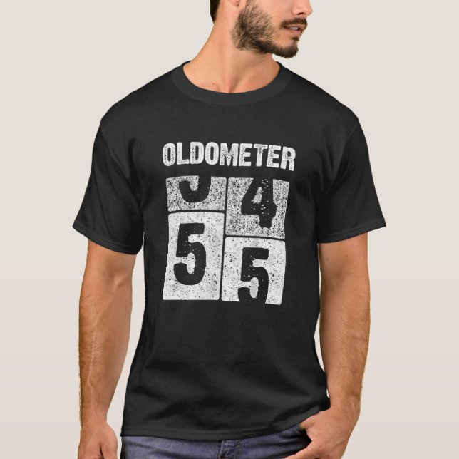 Oldometer 55 år 55:e födelsedagspresent, född 1965 t shirt (Framsida)