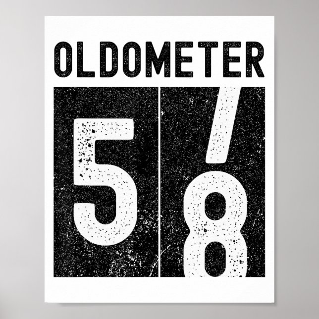 Oldometer 58th Birthday Funny Retro Turning 58 Yea Poster (Framsidan)