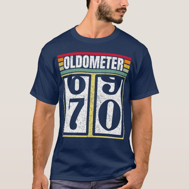 Oldometer 6970 Years Old Automotive Enthusiasts B  T Shirt (Framsida)