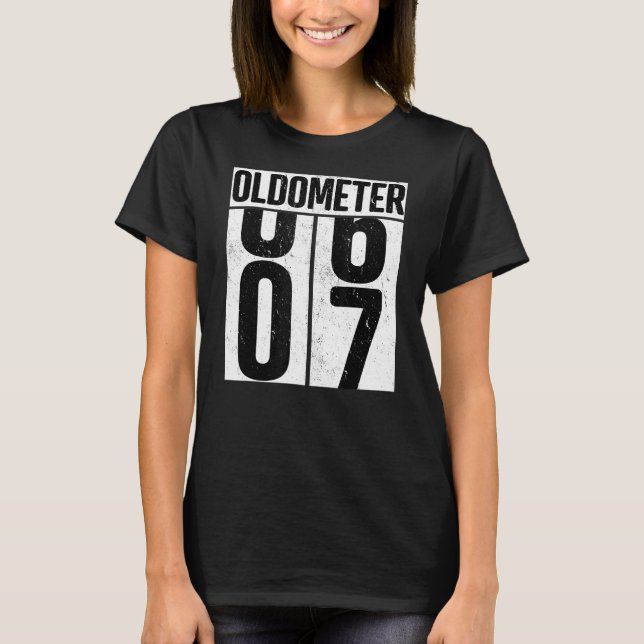 Oldometer 7 7:e Birthday Oldometer T Shirt (Framsida)