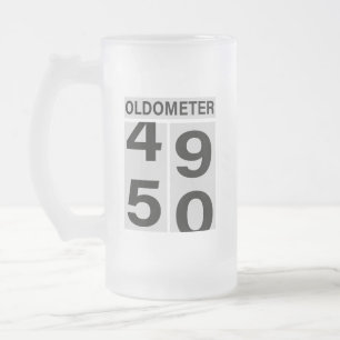 Oldometer Beer Mugg, 50:e födelsedagen Frostat Ölglas
