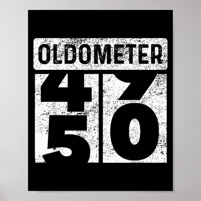 Oldometer Odometer Funny 50th Birthday Gift 50 Yrs Poster (Framsidan)