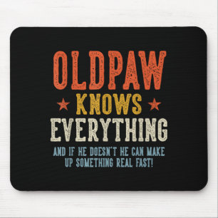 Oldpaw vet allt fars dag retro vintage musmatta