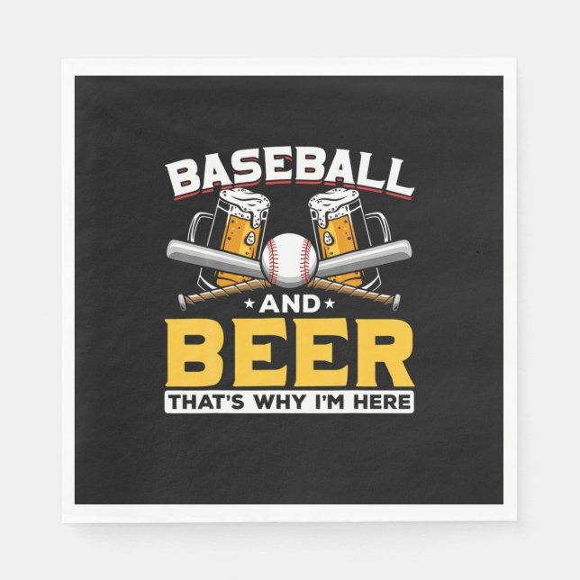 Öldrickske Baseball Ölhumor Födelsedag Pappersservett (Framsidan)