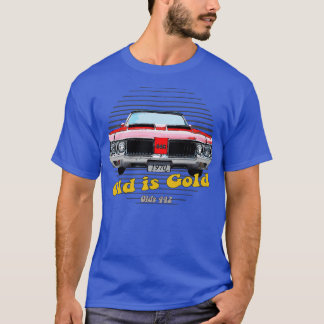 Olds 442 Amerikansk Muskel Gammal är Guld T Shirt