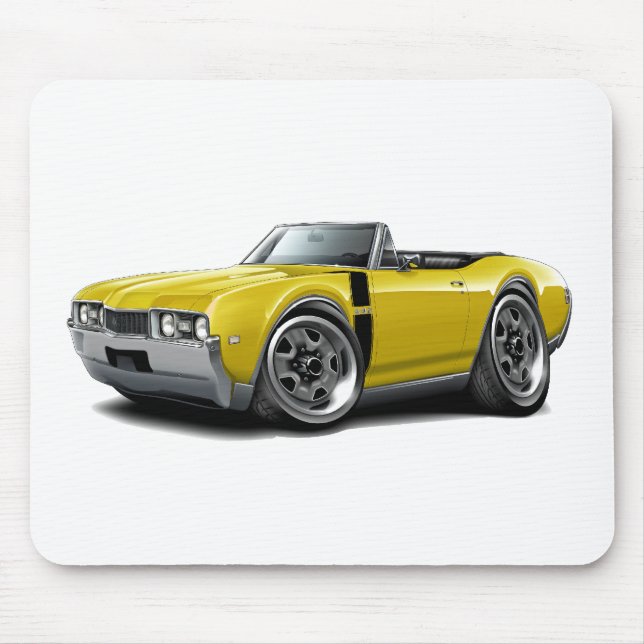 Olds 442 Gult-Svart cabriolet 1968 Musmatta (Framsidan)