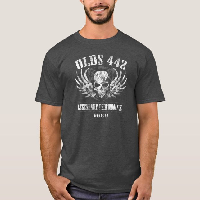 Olds 442 legendarisk kapacitet 1969 t shirt (Framsida)