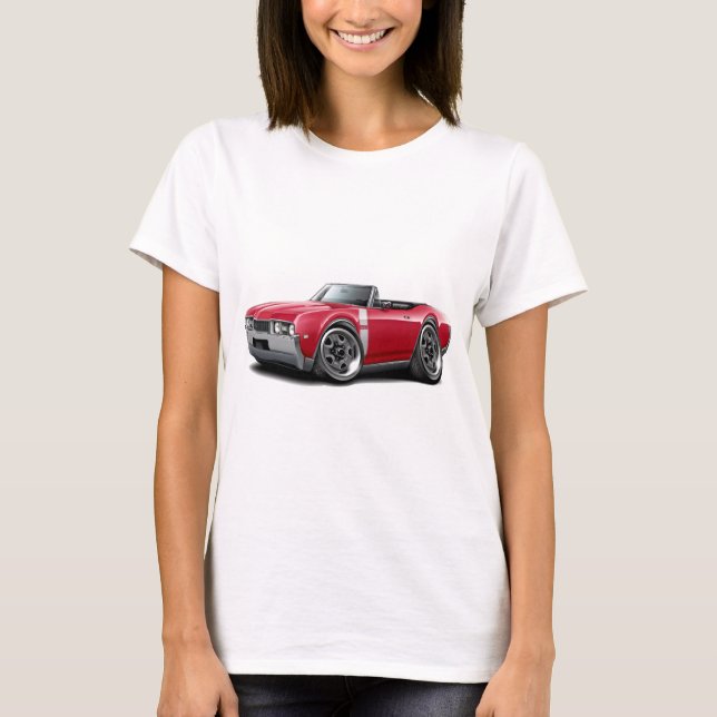 Olds 442 Röd-Vit cabriolet 1968 T-shirt (Framsida)