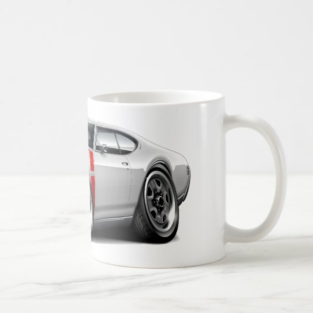 Olds 442 Vit-Röd bil 1968 Kaffemugg (Höger)