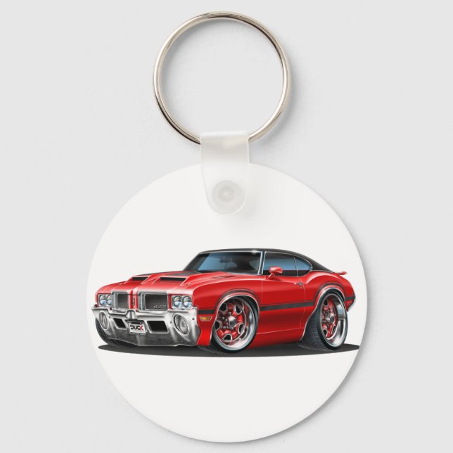 Olds Cutlass 442 Röd bil Nyckelring (Framsida)