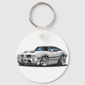 Olds Cutlass 442 Vitbil Nyckelring