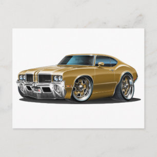 Olds Cutlass Brown Car Vykort