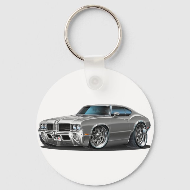 Olds Cutlass Grått Car Nyckelring (Framsida)